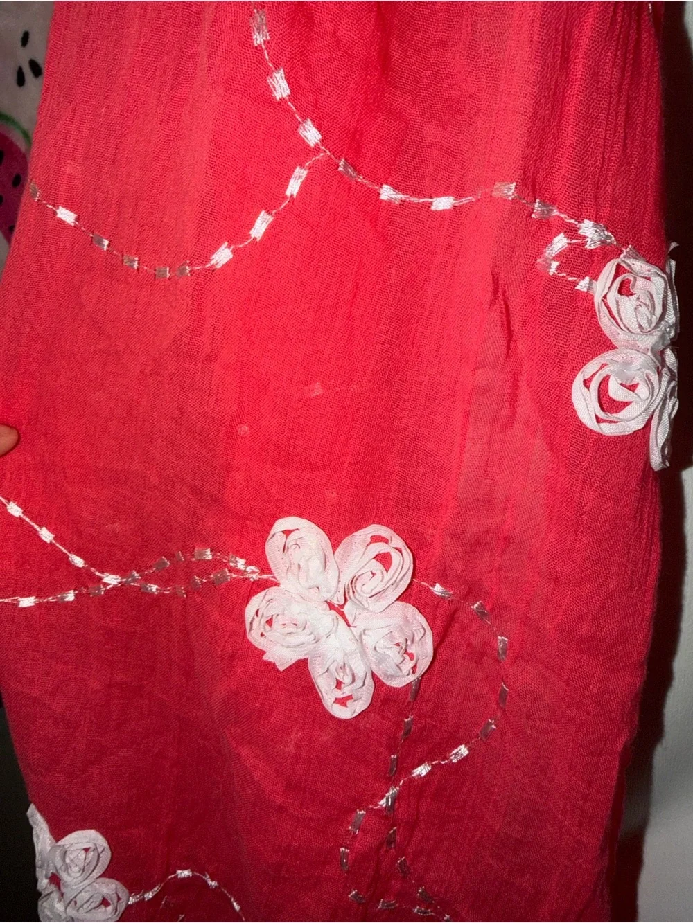 🧡 Belgian Floral Embroidered Scarf